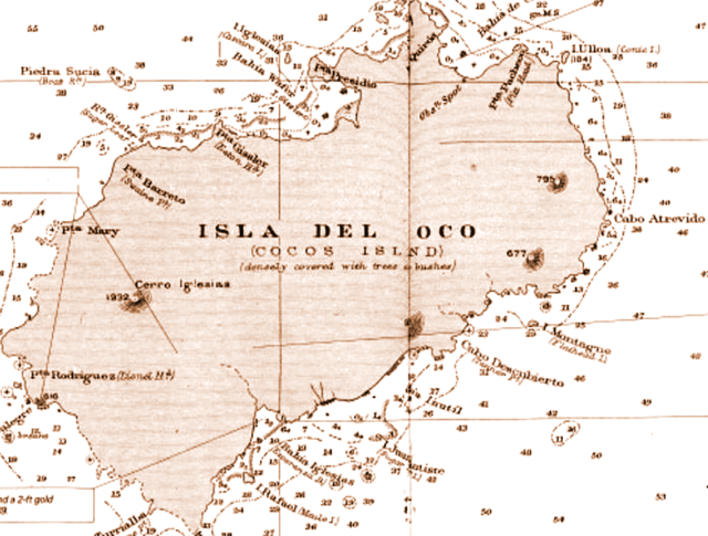 Isla de Coco Old Map 